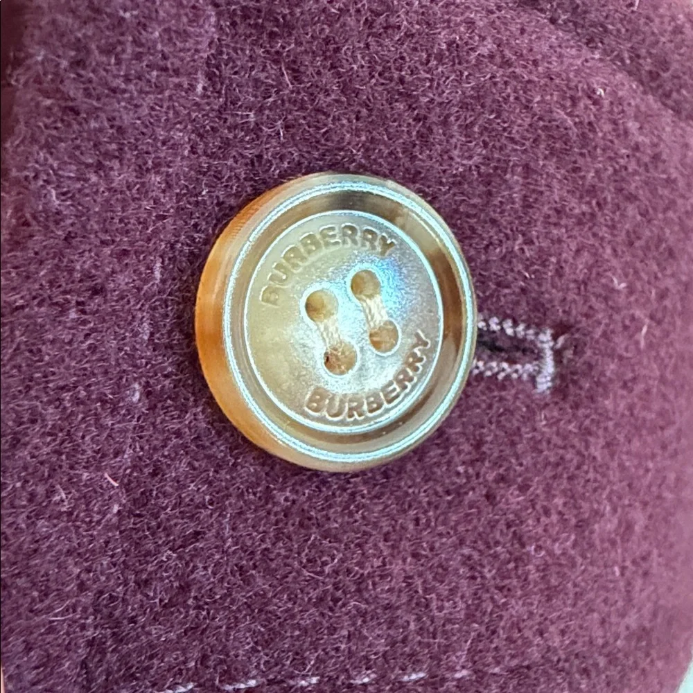 Burberry, Belfield Women’s Wine Red Merino Wool Hooded Overcoat, US 8 - Picture 8 of 12